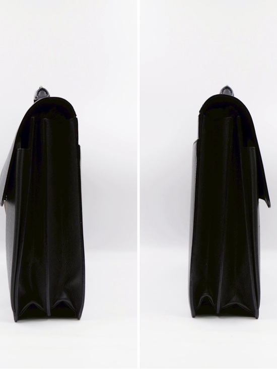 Louis Vuitton Briefcase Black Textured Leather Briefcase with Silver Lock - Picture 6 of 12